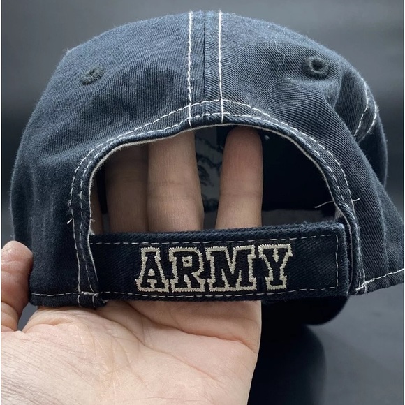 US Army Baseball Cap Distressed Brim Embroidered Donkey Mascot Drew Pearson 🫏 - Picture 5 of 10